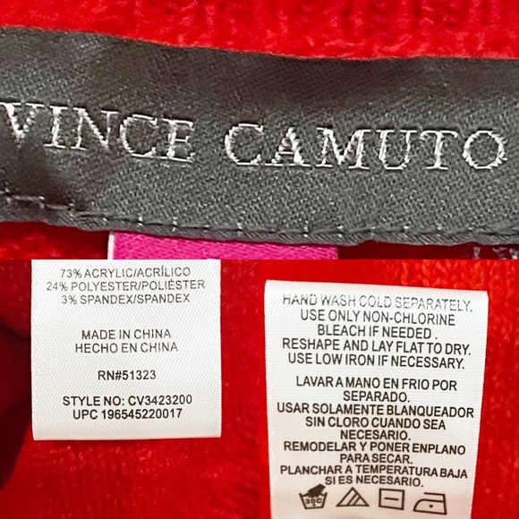 Vince Camuto Knot Be Mine Valentine Sweater in Cherry Red/Prism Pink New - Picture 7 of 8